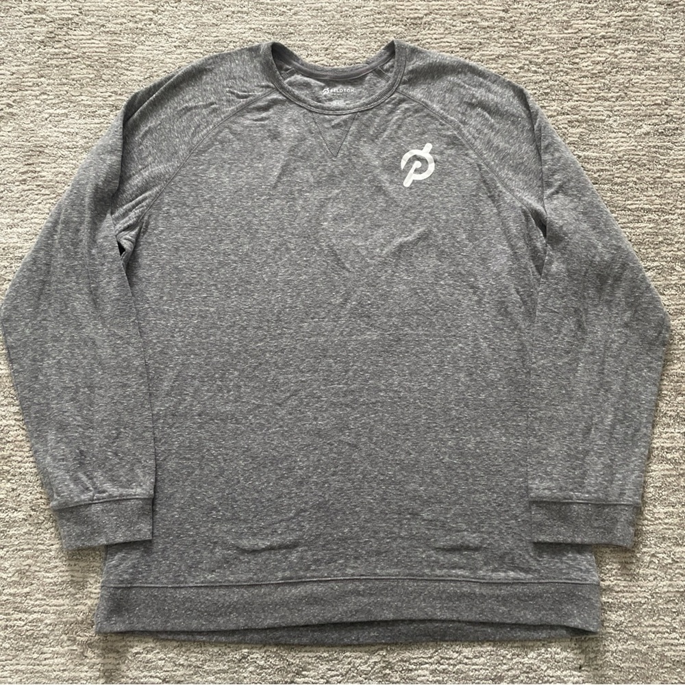 Peloton Sweatshirt Heathered Gray Long Sleeve Mens Size XL Lightweight Casual